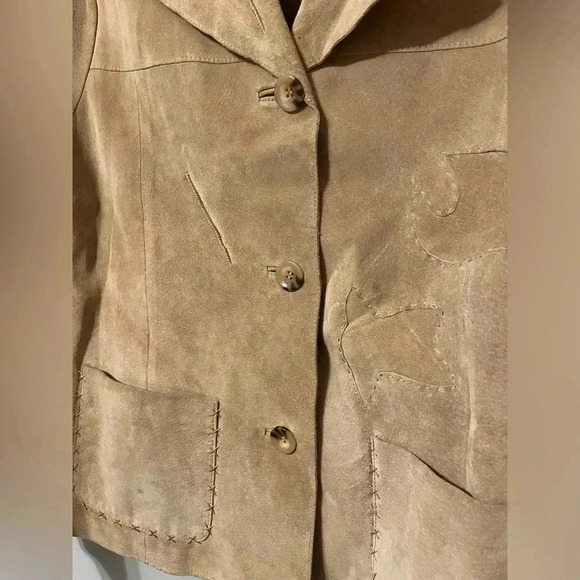 Madison Studio Pig Suede Light Brown Patch/Stitch Jacket Size 8 - Picture 8 of 11